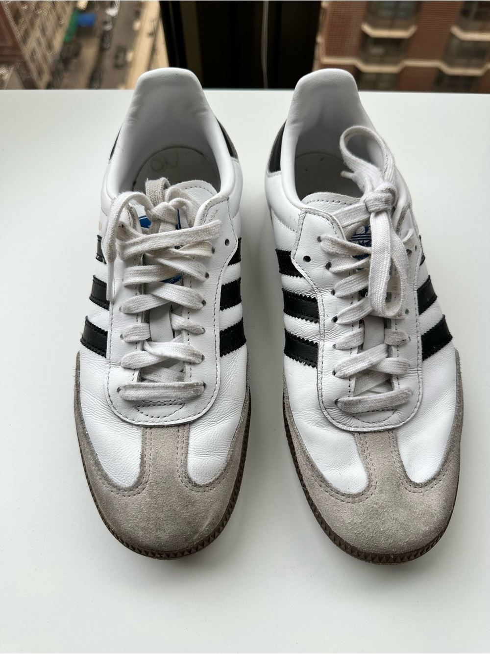 adidas White and black Samba Classic Leather Sneakers